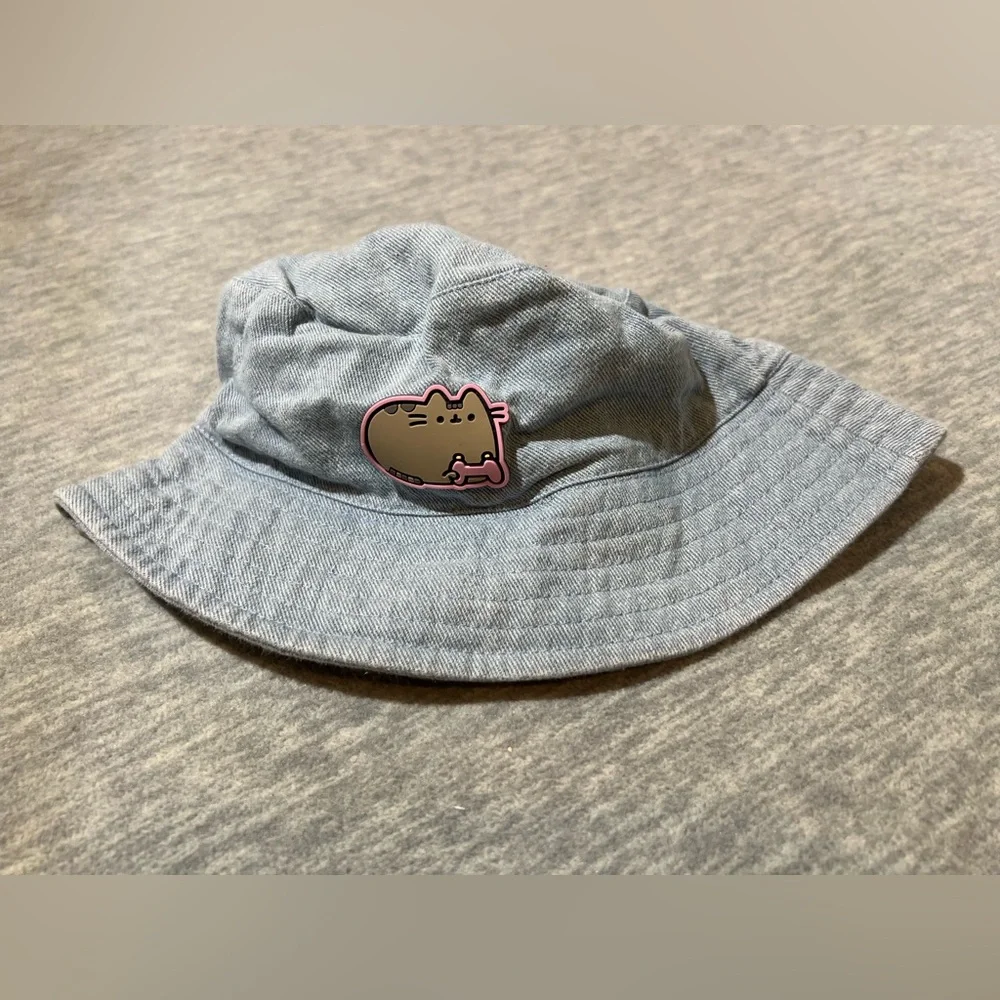 Pusheen The Cat‎ Reserved Kids Light Blue Bucket Hat with Patch 5-9 years denim
